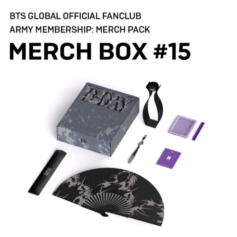 BTS ARMY Merch Box #15 with Fan and Accessories/Suga/Agust D/D-Day